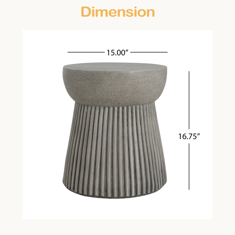 Table d'appoint d'extérieur en béton léger, finition béton