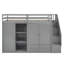 Lit mezzanine multifonctionnel avec beaucoup de rangement, y compris des tablettes, des armoires, des tiroirs et une échelle de rangement, idéal pour économiser de l'espace-2136277946