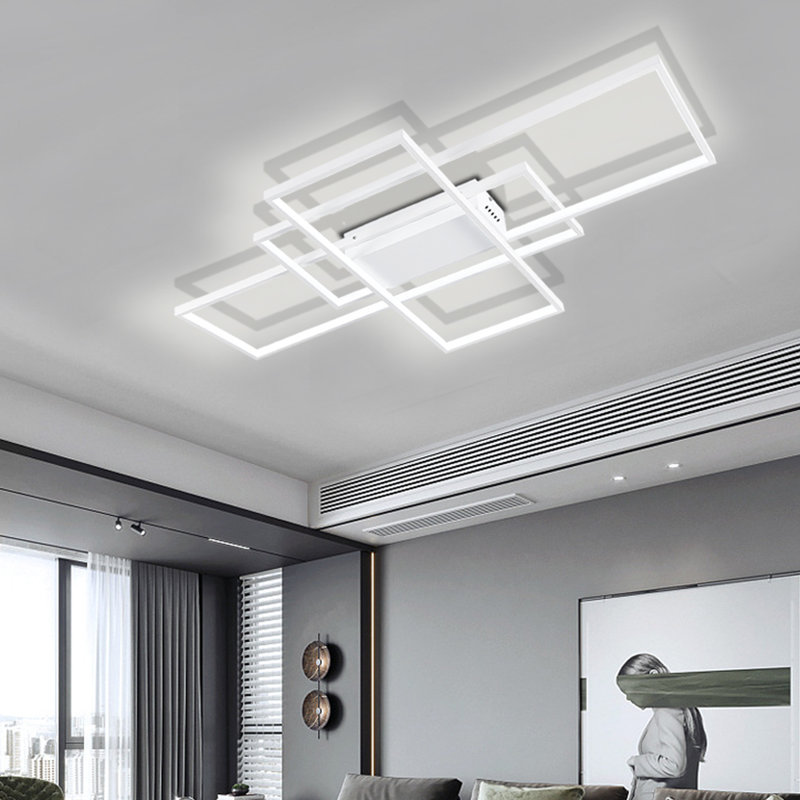 Raffa 3-Light LED Semi Flush Mount, White, 10cm H x 90cm W x 60cm D
