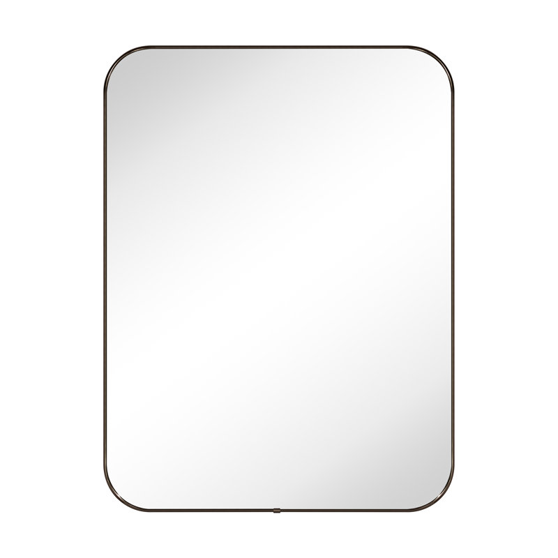Lucia Contemporary Rounded Rectangle Bathroom Vanity Mirror, Oil Rubbed Bronze, 40'' x 30''