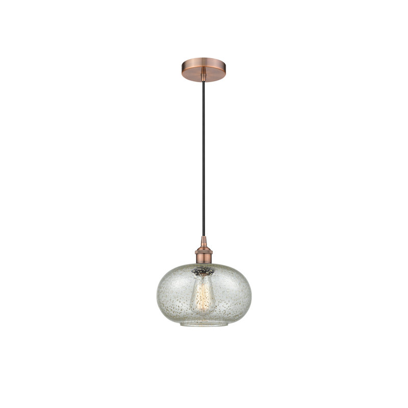 Luminaire suspendu simple à 1 lumière Bobtown, Mica, Chrome poli