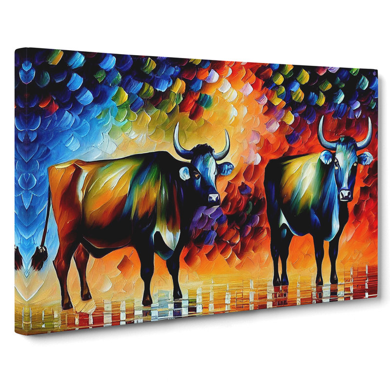 Cow Painting Vol.2 Abstract - Wrapped Canvas, 40cm H x 60cm W x 3cm D