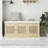 Shoe Storage Bench with Woven Rattan Doors, Shoe Bench-56386574