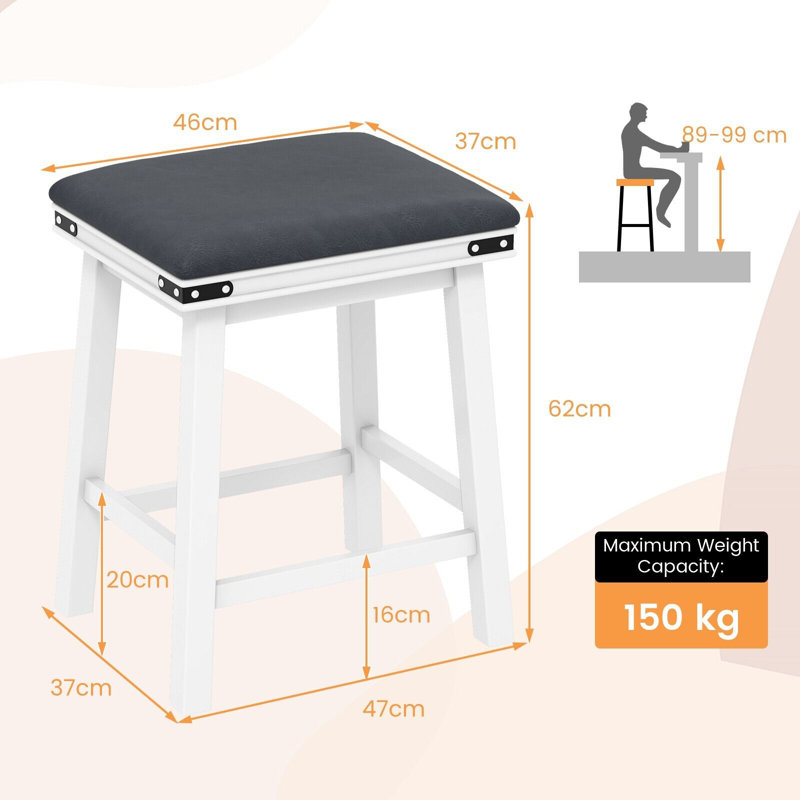 Jaidyn Upholstered Counter Stool, Counter Stool (62cm Seat Height