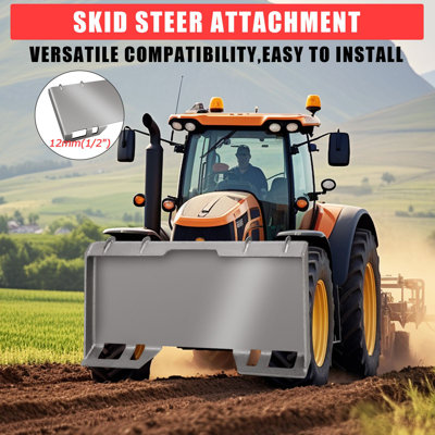 Plaque de montage en acier de 1/2 pouce avec adaptateur à fixation rapide, construction en acier Q235 de 12 mm d'épaisseur pour chargeuses compactes, tracteurs Kubota et machines agricoles