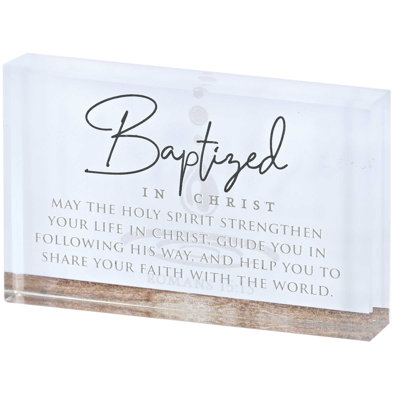 Plaque de table en verre baptisée Christ
