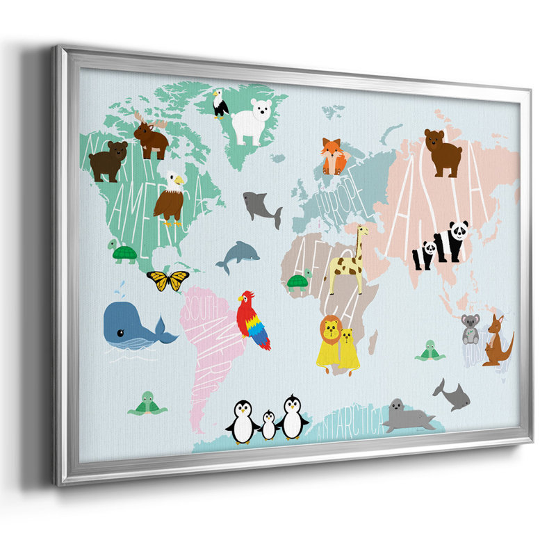 " Animal Map ", Silver, 26" H x 38" W x 1.5" D