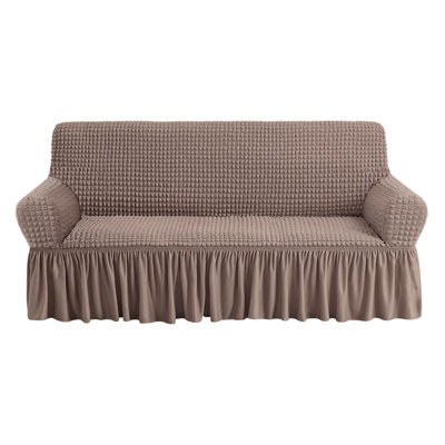 Sofa Slipcover Coffee Sofa Cover,Easy Fitted Sofa Couch Cover Universal High Stretch Durable Furniture Protector With Skirt Country Style,(Coffee/1 PC -  SEASONAL COLLECTIONS, LLC, 93807MSHD1R7