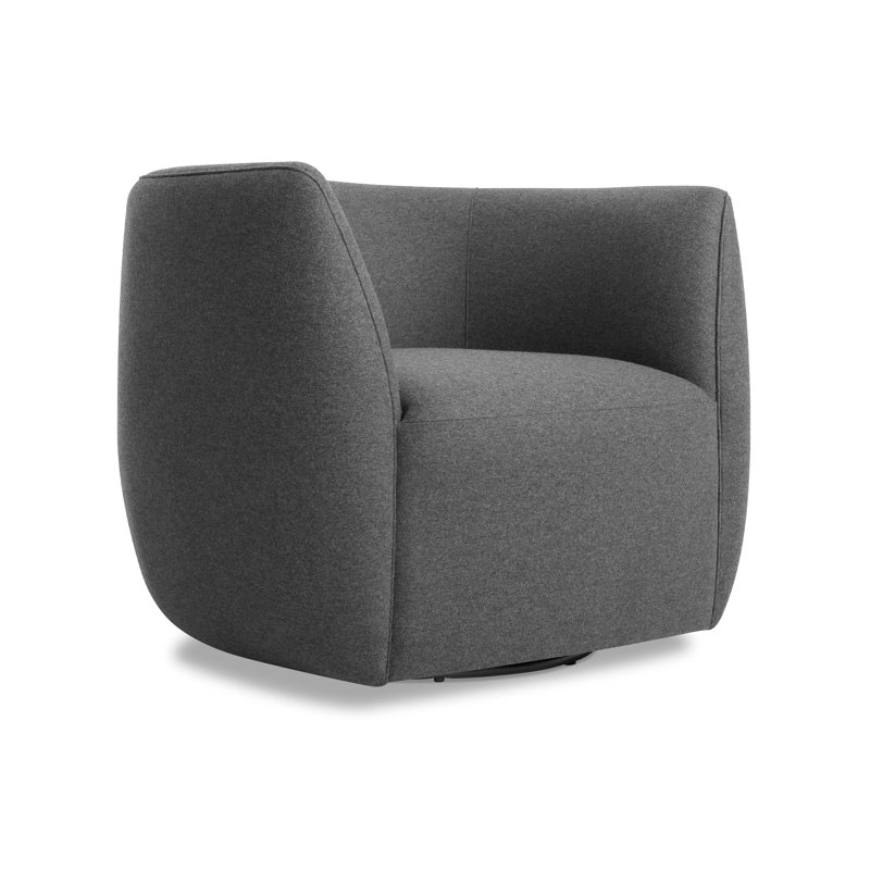 Council Swivel Barrel Chair, Gabro Gray Wool