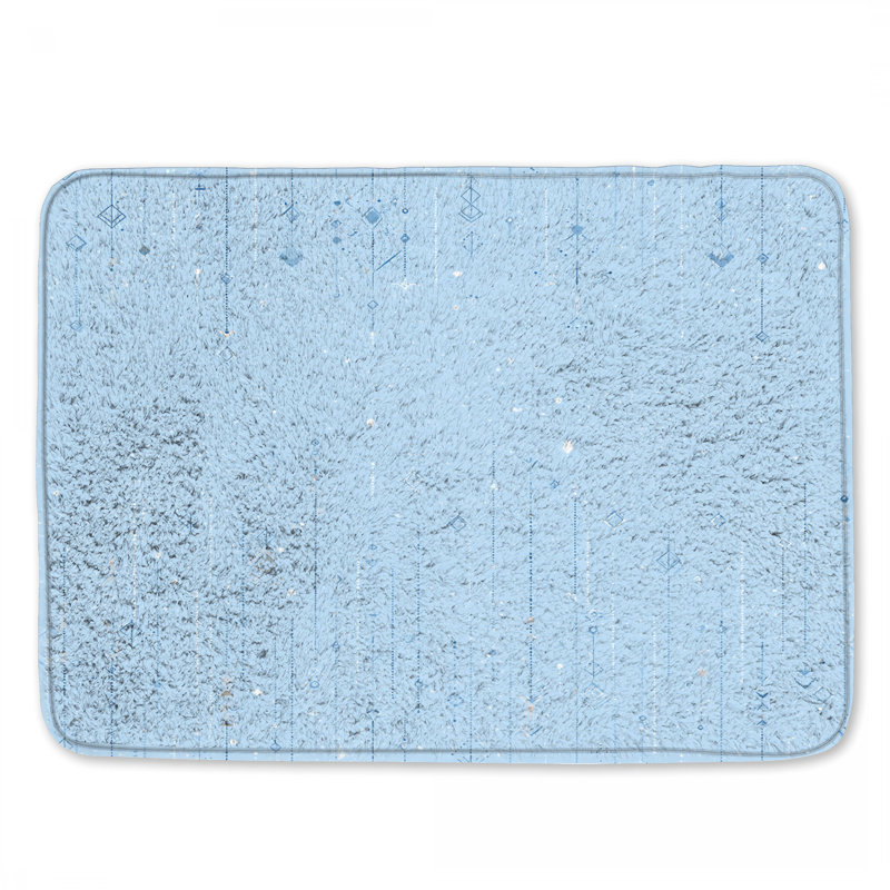 Geometric Shapes Bath Mat Minimalist Bathroom Decor, 34in W x 21in L