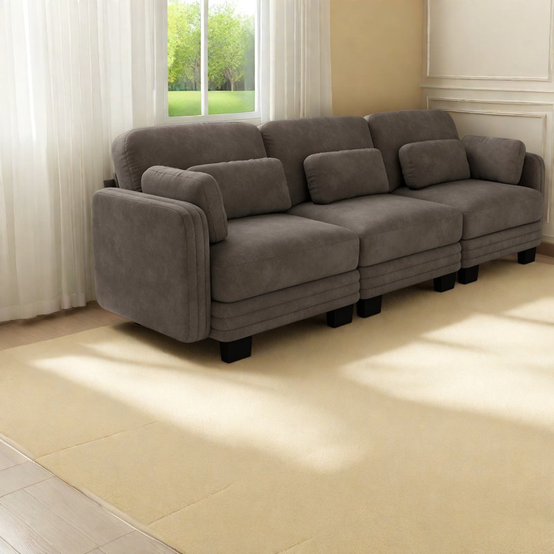Upholstered 100 " Chenille Reclining Sectional