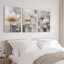 Tableau abstrait floral sur toile tendue (ensemble de 3)