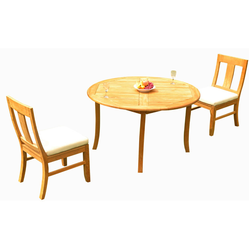 Ensemble bistro en teck Kevon, H 30,5 po x L 52 po x l 52 po, 2