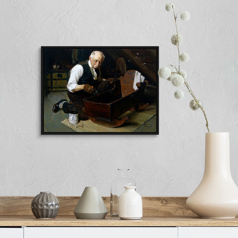 «Grandpa's Gift», art mural sur toile, H 14 po x l 18 po x P 1,75 po, Cadre flottant noir