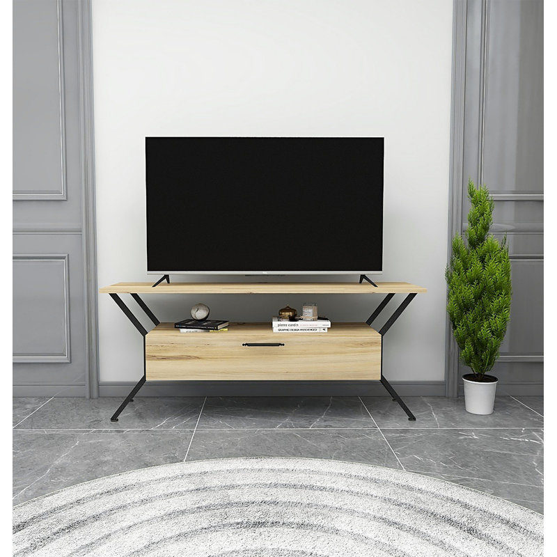 Alburnett TV Stand, Natural/Black
