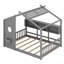 Lit sur pied pour enfant, lit Montessori pour enfants avec tablette de rangement, lit de jeu avec toit-58022013-58022008