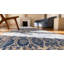 Hand Knotted Cotton Area Rug in Blue