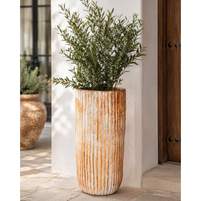 Vase bohème de 45,7 cm de hauteur - Blanc méditerranéen, Light Brown