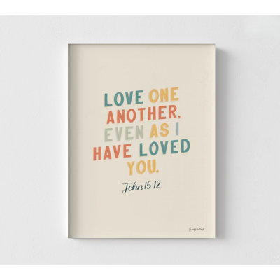 «Love One L'autre», citation d'une grande bible colorée de Jean 15:12, impression de versets de la Saint-Valentin