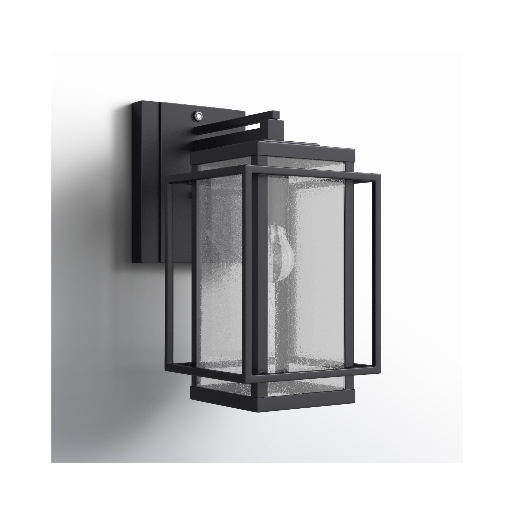 Stumbaugh Single Light Outdoor Steel Wall Light, 14" H x 7.25" W x 10.75" D