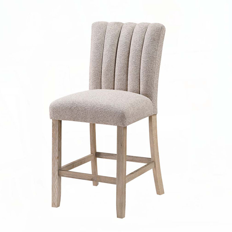 Wood Frame Bar Stools, Beige, Natural
