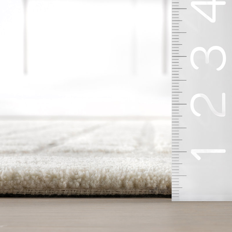 Handmade Beige Wool Tufted Runner Rug 2'6" x 8'