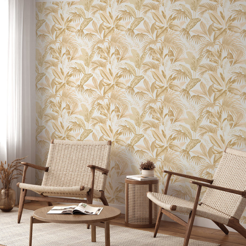 Papier peint adhésif Palm Havana, Jaune