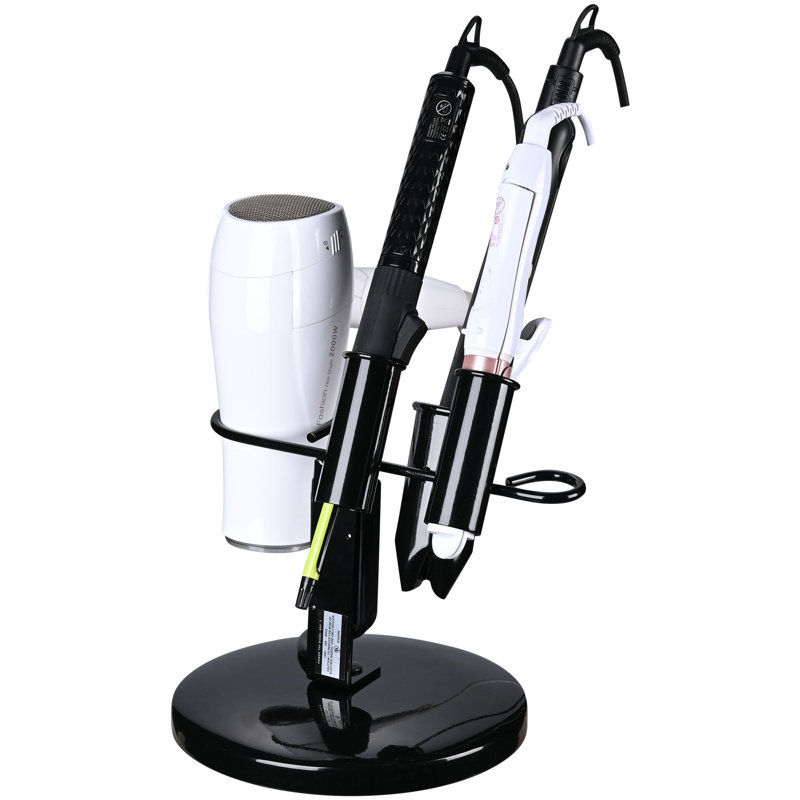 Support pour fer à repasser de table à 5 trous avec 3 prises de rangement pour séchoir à cheveux BYooTIQUE