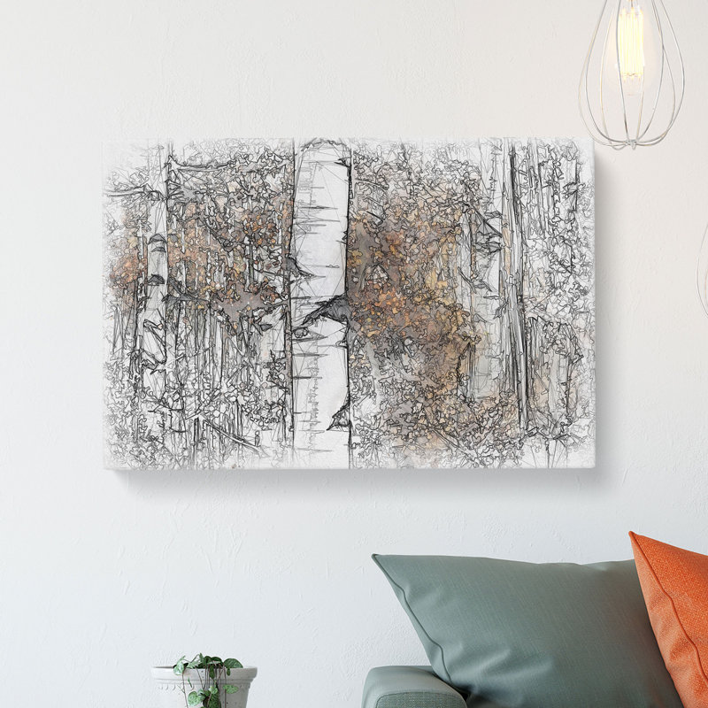 Birch Trees In Autumn - Wrapped Canvas, 60cm H x 91cm W x 3cm D