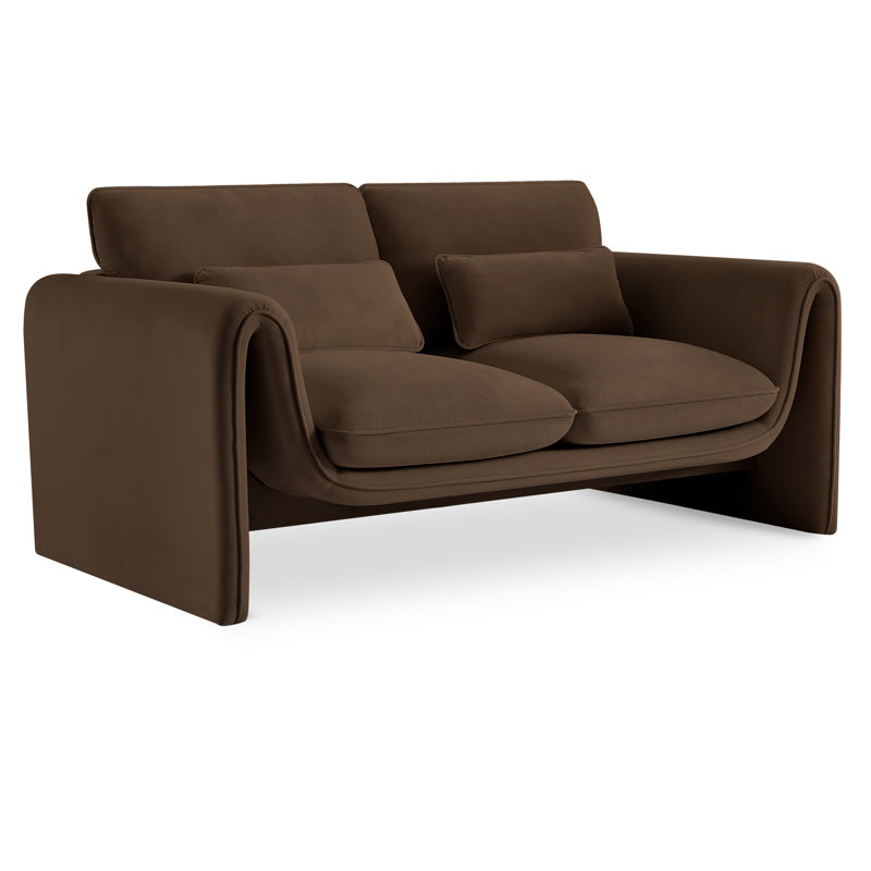 Causeuse en velours Sloan, Velours brun