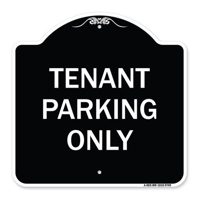 Enseigne Signmission Designer Series - Stationnement pour locataires seulement | Enseigne architecturale noire et dorée en aluminium de gros calibre 18 po x 18 po | Protégez votre entreprise et votre commune | Fabriqué aux États-Unis