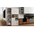 Farmhouse Kitchen Pantry – Microwave Shelf, 6-Tier Circular Rack, 2 Drawers & 2 Cabinets-290443647