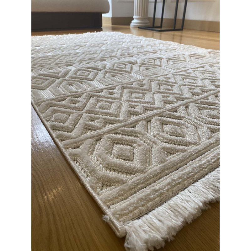 Tapis en coton Laneta, Rectangle 6 pi 7 po x 9 pi 6 po