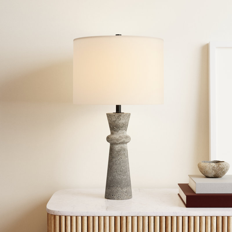 Holtby Stone Table Lamp, Gray