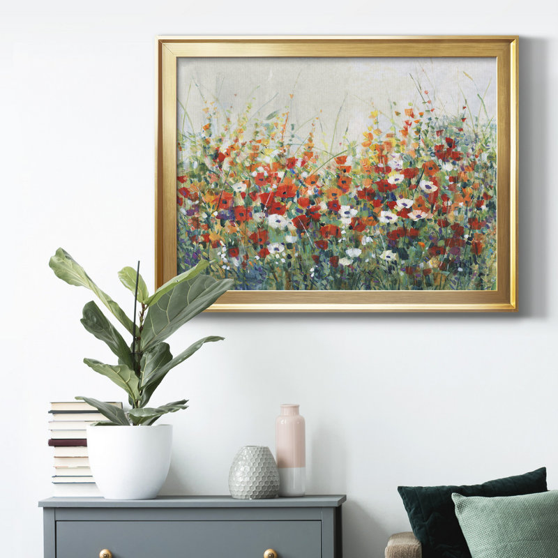 Toile encadrée de qualité supérieure Garden In Bloom II - prête à être accrochée, H 26,5 po x l 36,5 po x P 1 po, Cadre doré