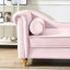 Chaise longue moderne en velours rose avec espace de rangement supplémentaire - revêtement doux, rangement spacieux, pieds en métal doré, assemblage simple requis, siège confortable dissimulé, compartiment secret-1661642705