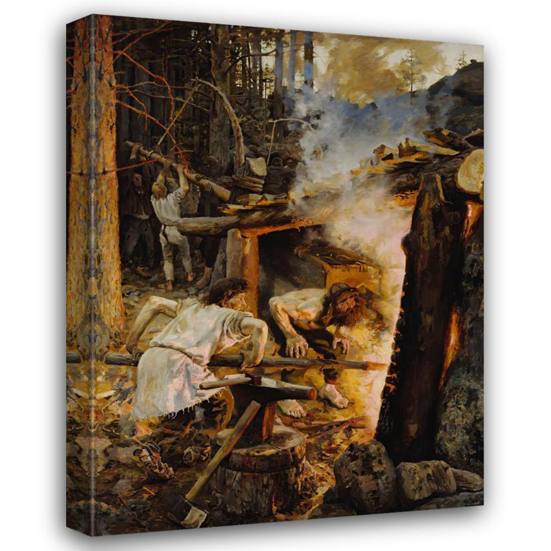 "La forge du sampo" par Akseli Gallen-Kallela - Toile tendue avec châssis, H 48 po x l 33 po