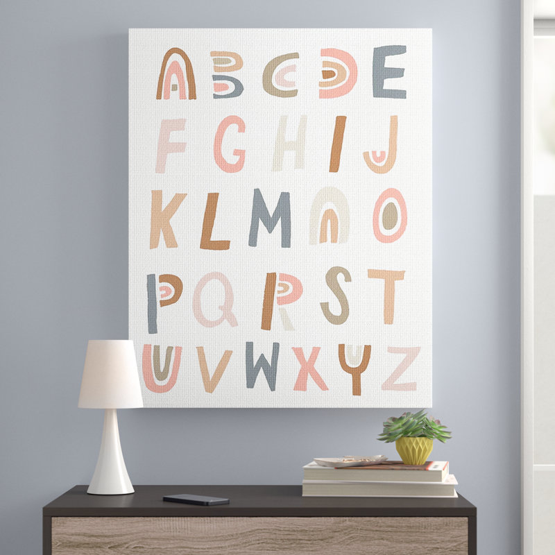 Alphabet arc-en-ciel Lanham, Toile tendue, H 30 po x l 24 po x P 1,5 po