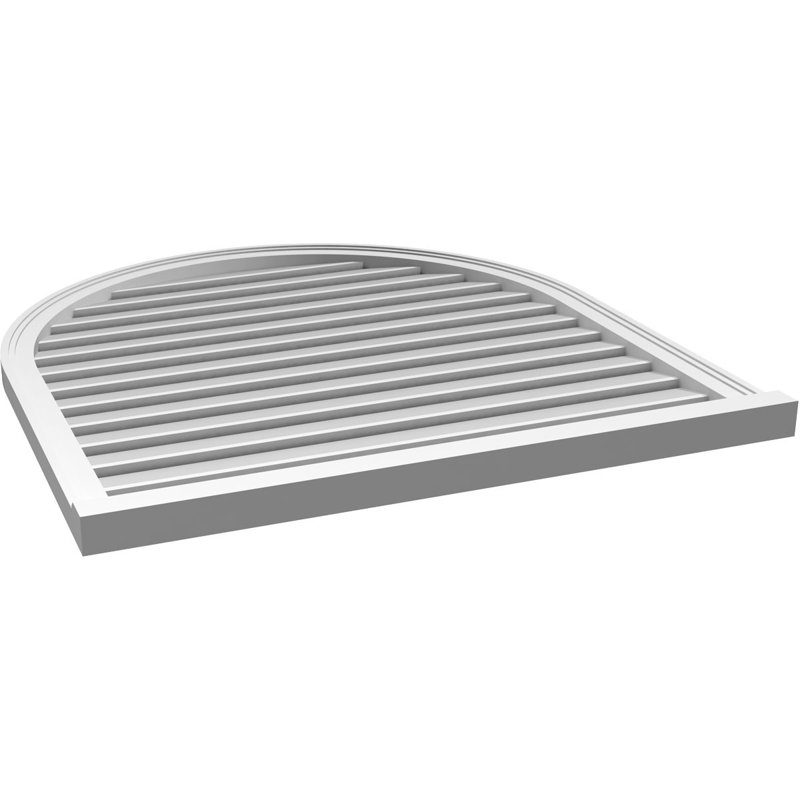 Round Top Surface Mount Signature Urethane Functional Gable Vent, Primed Tan, 40" H x 38" W x 2" D