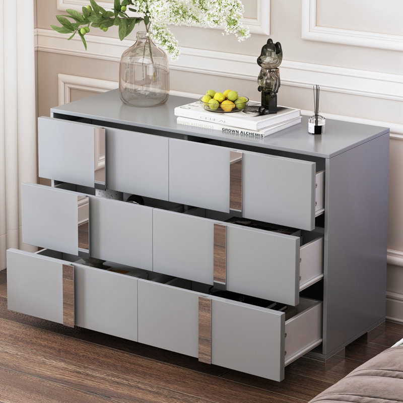 Armoire de rangement avec 6 tiroirs, Gris