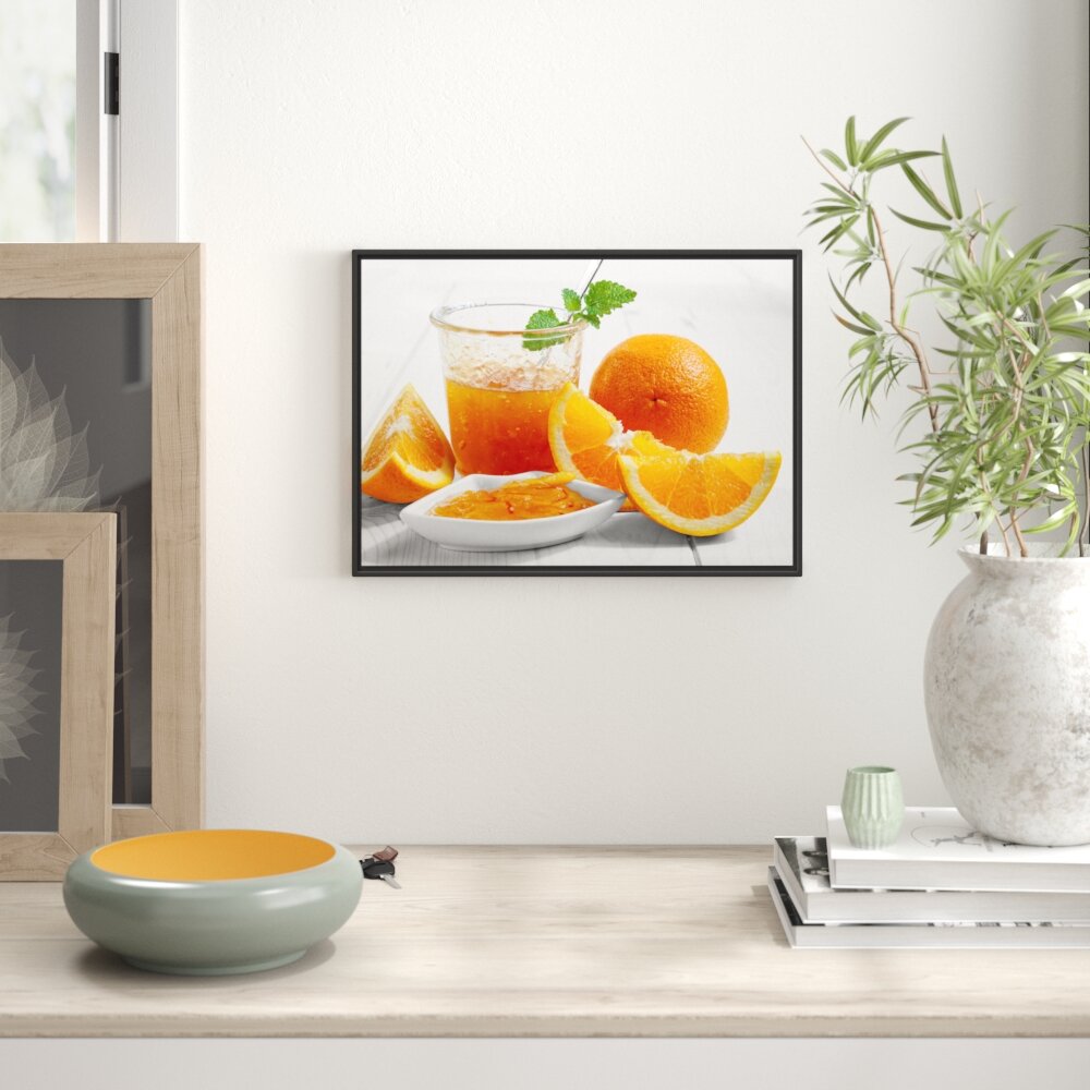 Gerahmtes Wandbild Orangen Marmelade Orangensaft