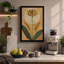 Golden Lotus Moon Botanical - Wrapped Canvas-1093094821-1093094818