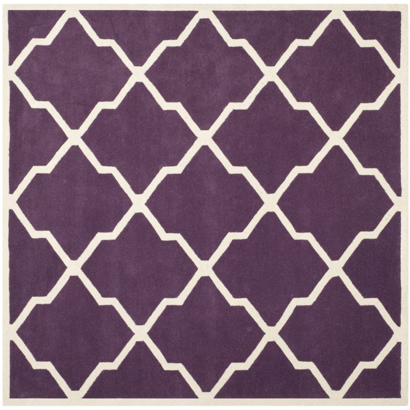 Carolene Hand Tufted Wool Geometric Rug, Square 7'