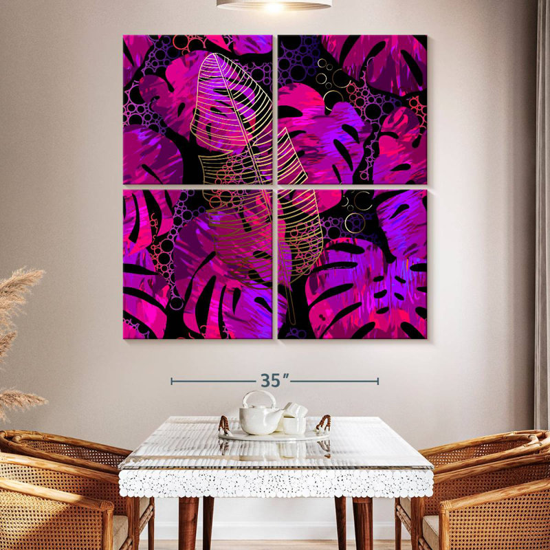Harnek Hot Pink Monstera, 50" H x 50" W