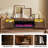 80" Fireplace TV Stand for TVs Up to 90" with 42" Electric Fireplace Heater LED Light Media Console Storage Cabinet, Black Entertainment Center for Living Room-1890375591