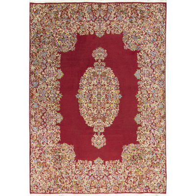 Hand-Knotted High-Quality Red and Beige Area Rug