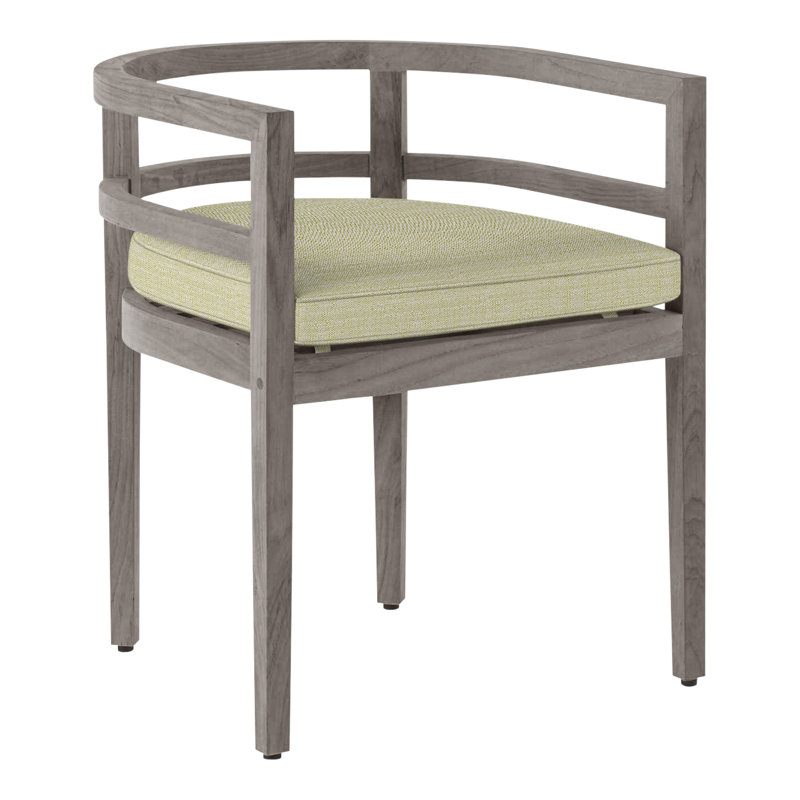 Chaise avec accoudoirs en teck Santa Barbara - Huître, Welt, Pistache délavée, Teck huître