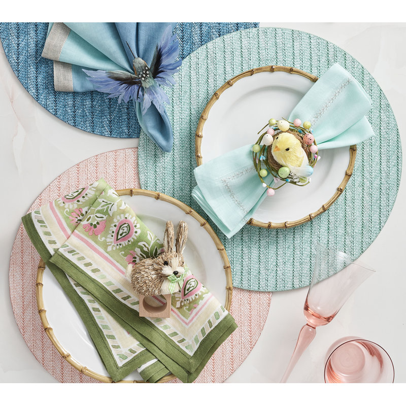 Mira Napkin, Green/Pink
