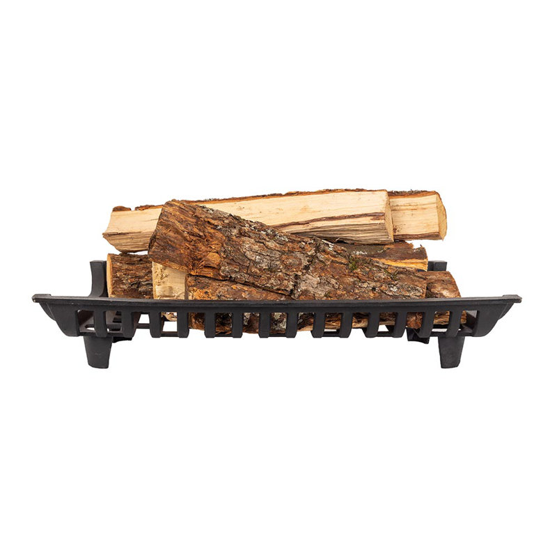 Modern Ember Essen Cast Iron Fireplace Log Grate | Heavy-Duty Fire Pit Cradle, 4.75" H x 27" W x 15" D