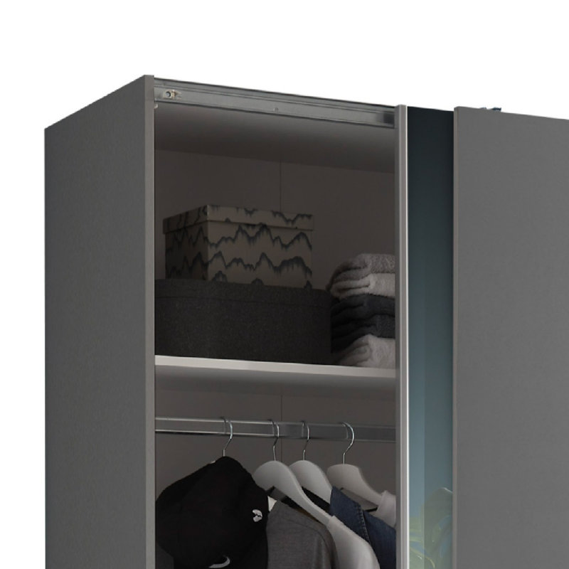 Cassadee 2 Door Glass Wardrobe